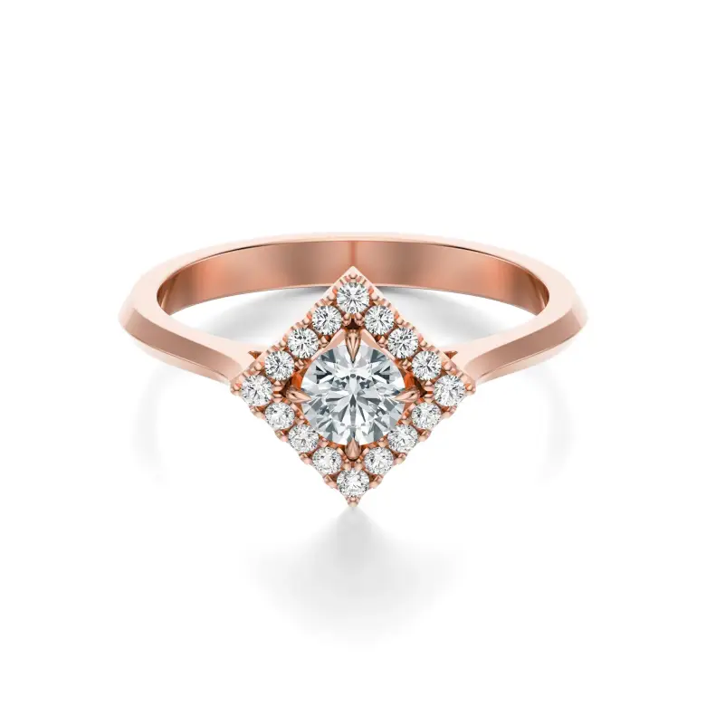 Pierścionek z różowego złota z diamentami AJPZ_077